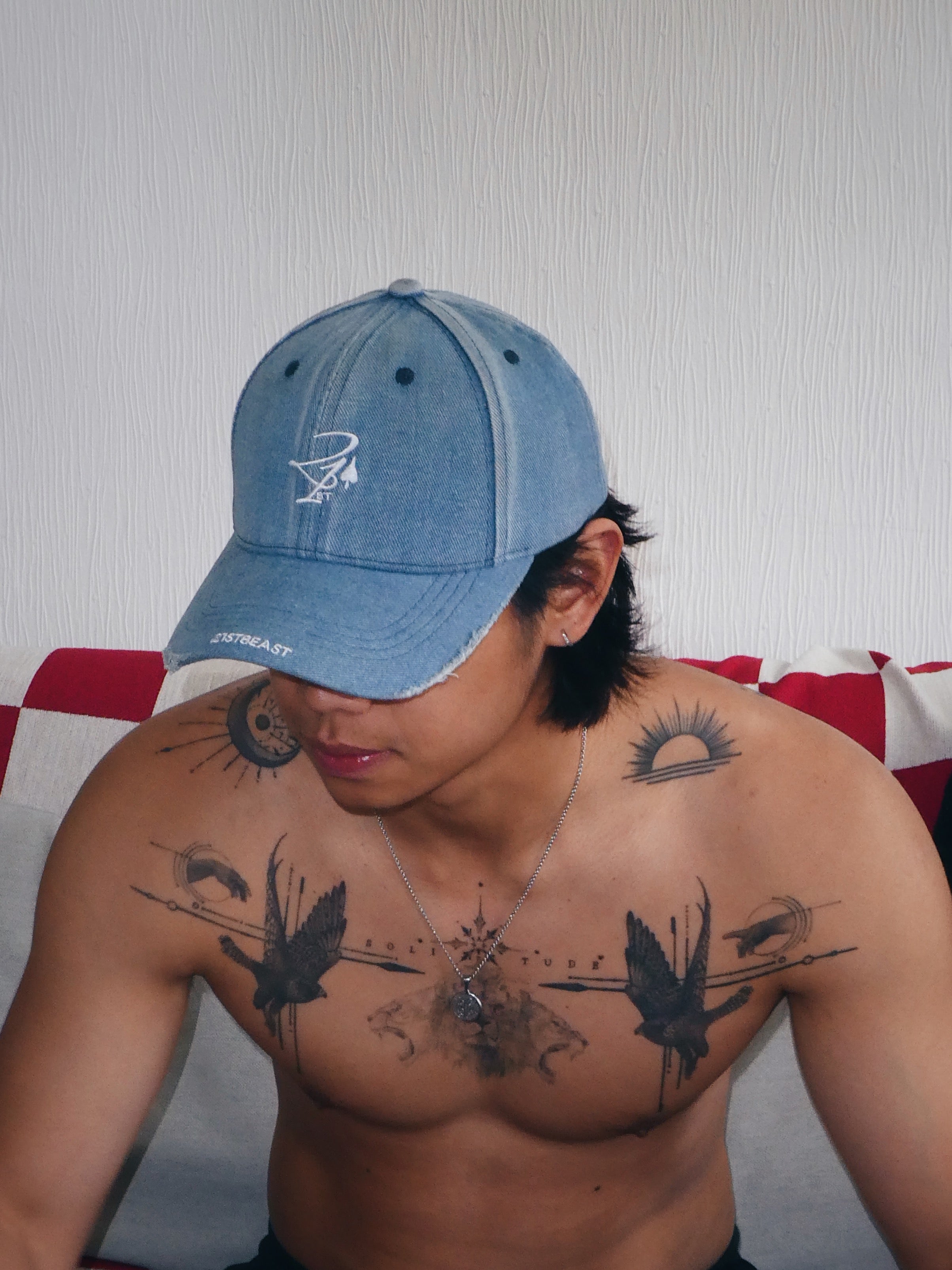 21st Distressed Washed Denim Baseball Cap