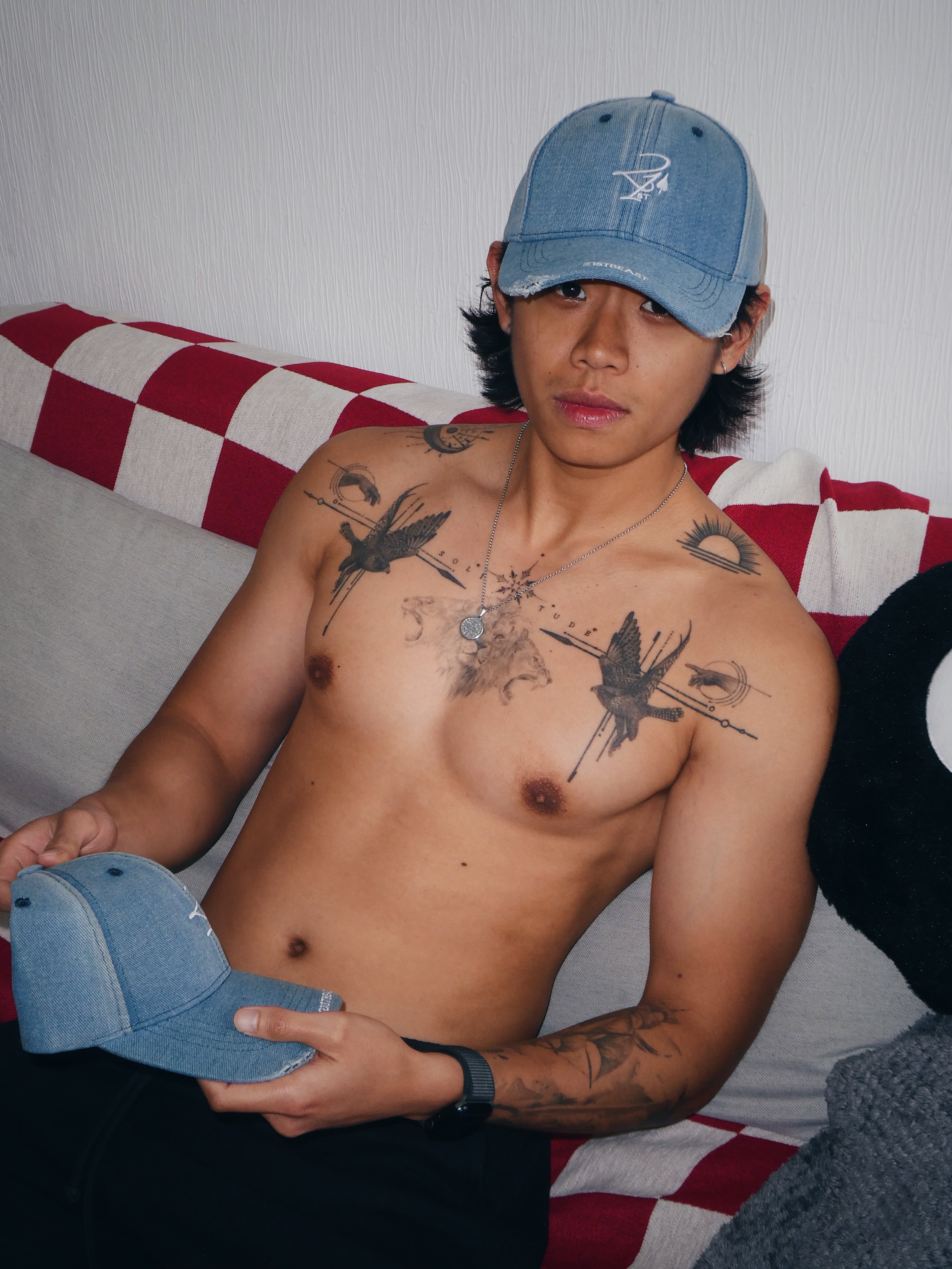 21st Distressed Washed Denim Baseball Cap