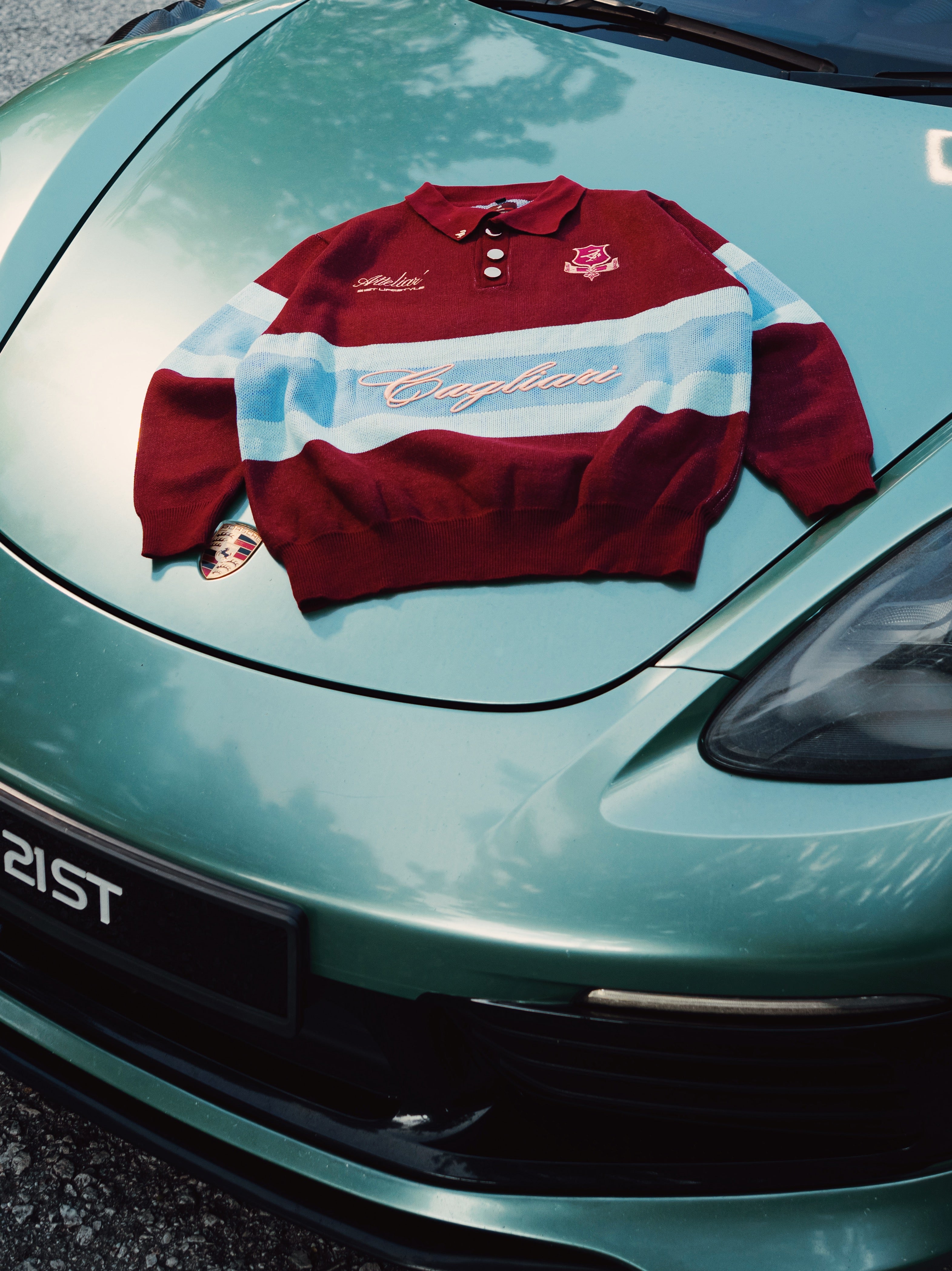 21stLifestyle x Cagliari : The Mansion Collection Polo Stripe Ash Burgundy