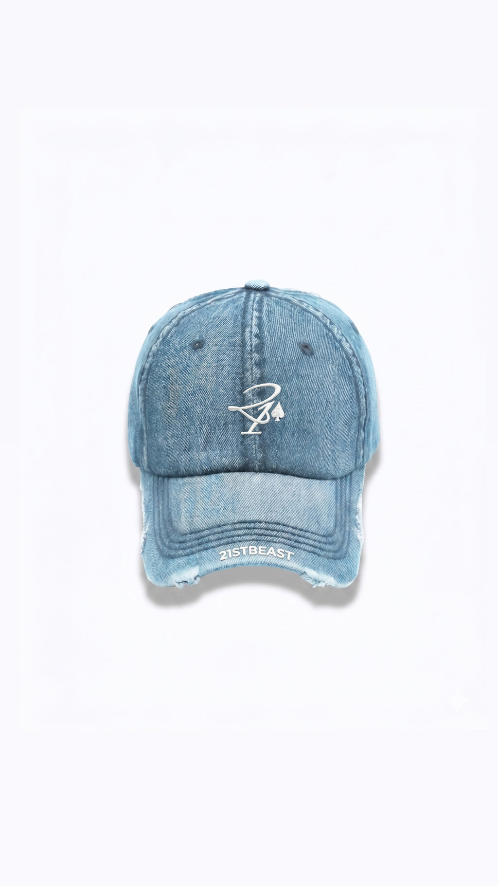21st Distressed Washed Denim Baseball Cap