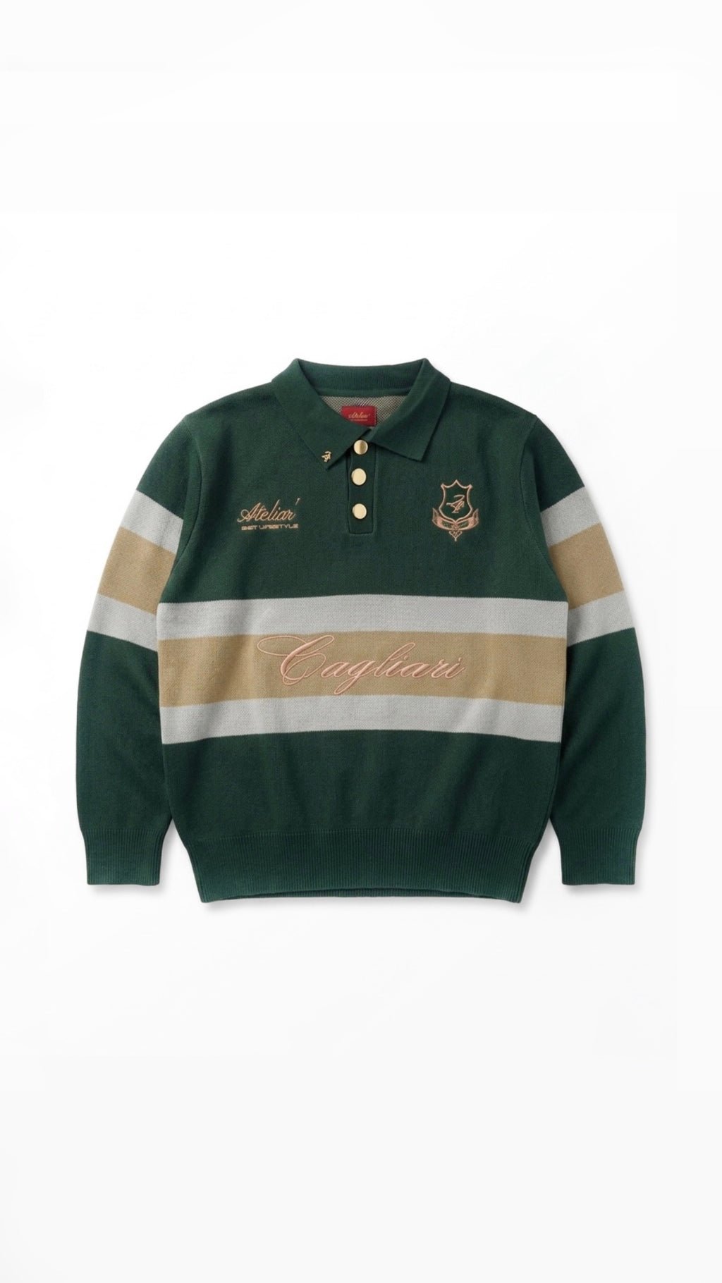 21stLifestyle x Cagliari : The Mansion Collection Polo Stripe Moss Green