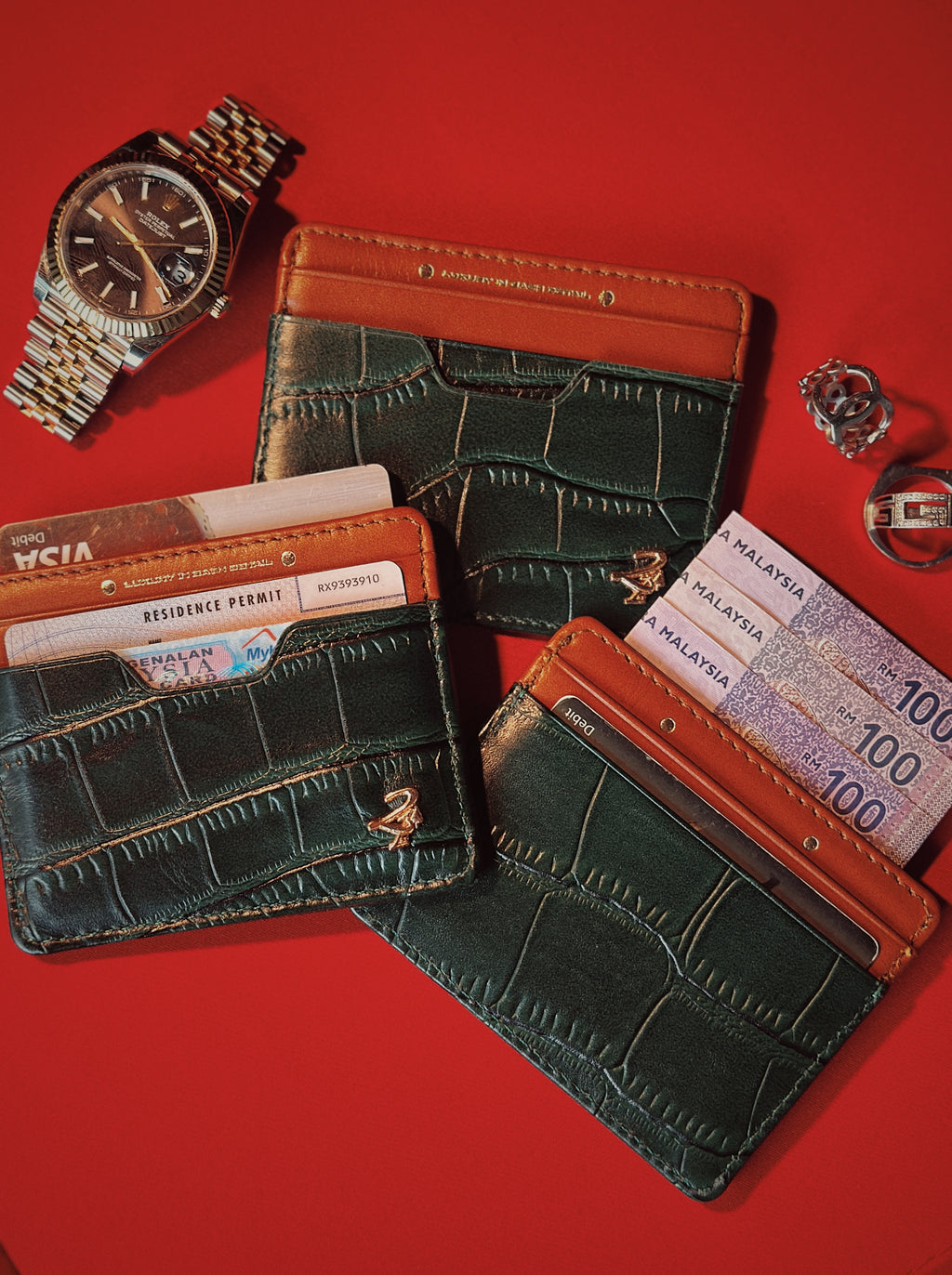 21st Cròc Leatherworks Card Holder Green