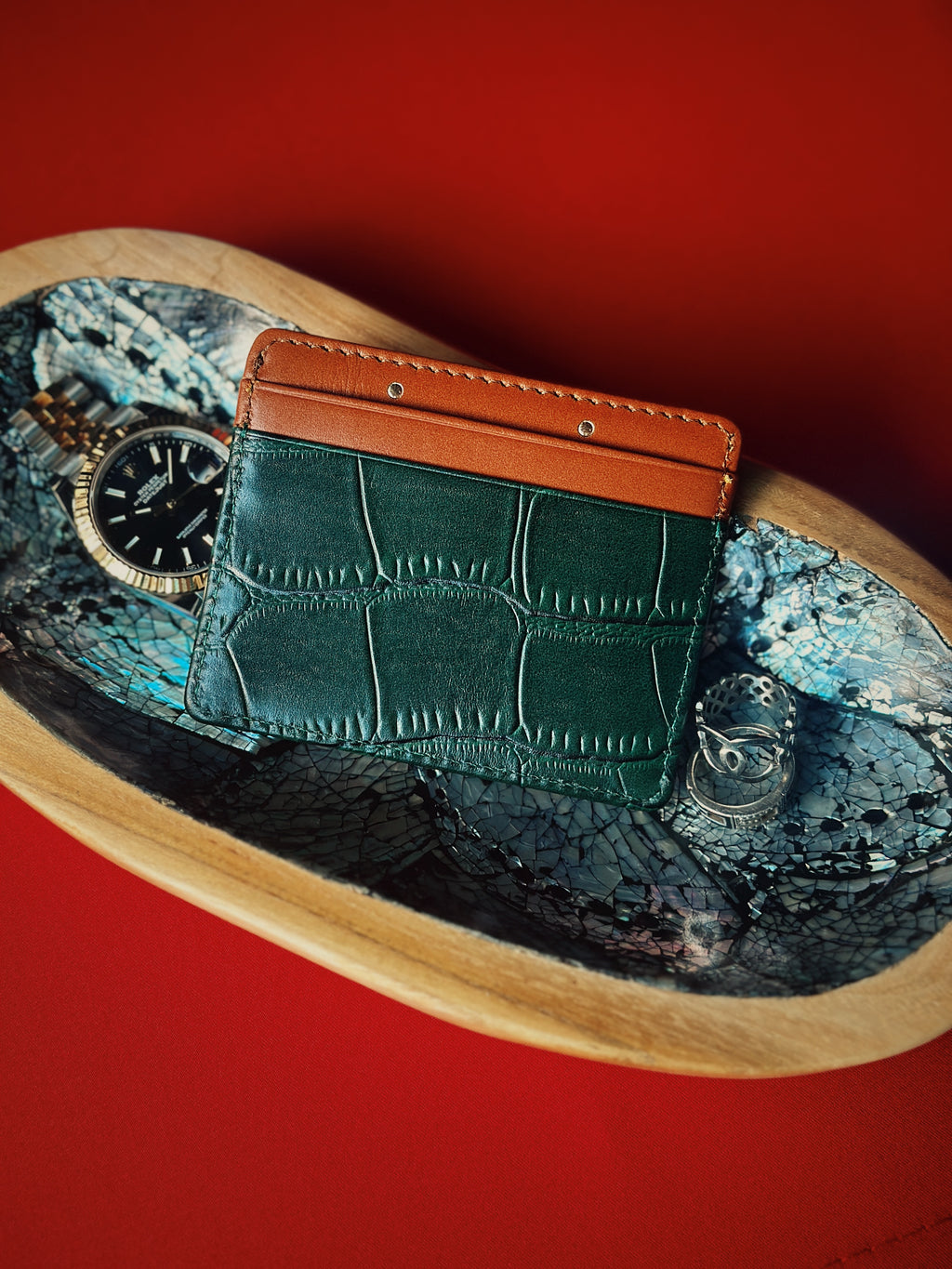 21st Cròc Leatherworks Card Holder Green