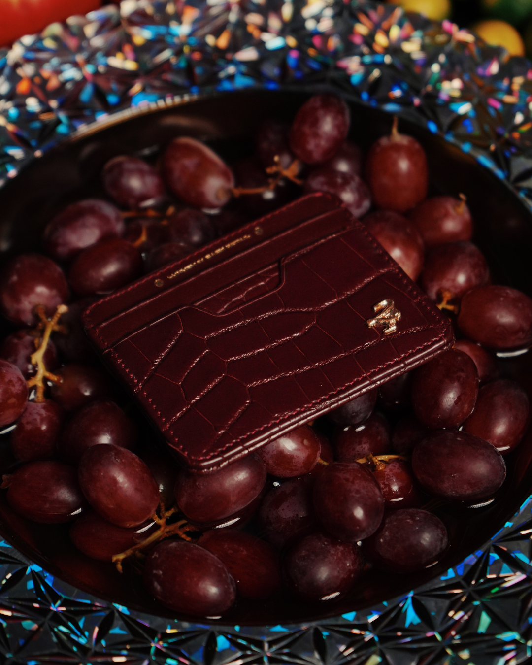 21st Gator Leather Merlot Burgundy Cardholder